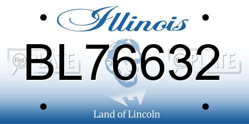 BL76632 Illinois License Plate