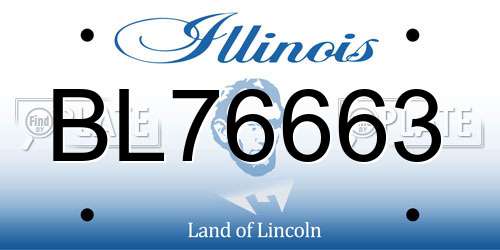 BL76663 Illinois License Plate