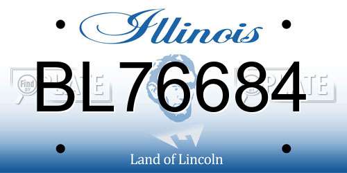 BL76684 Illinois License Plate