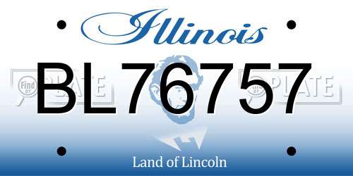 BL76757 Illinois License Plate