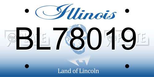 BL78019 Illinois License Plate