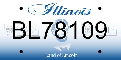 BL78109 Illinois License Plate