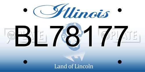 BL78177 Illinois License Plate