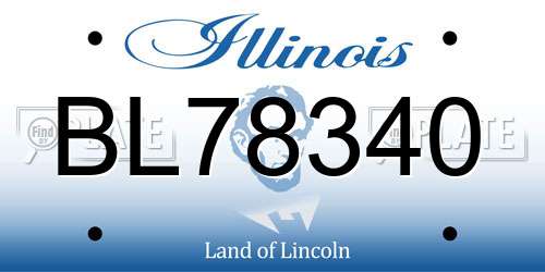 BL78340 Illinois License Plate