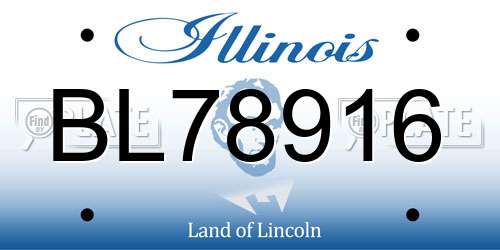BL78916 Illinois License Plate