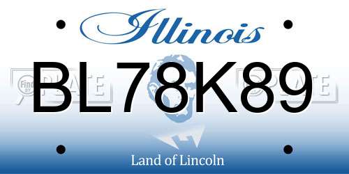 BL78K89 Illinois License Plate