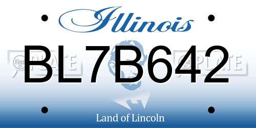 BL7B642 Illinois License Plate