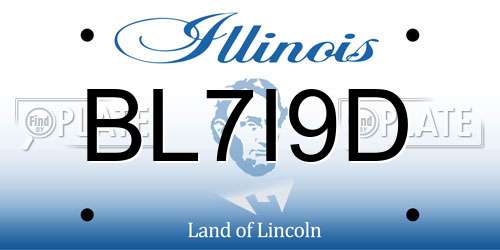 BL7I9D Illinois License Plate