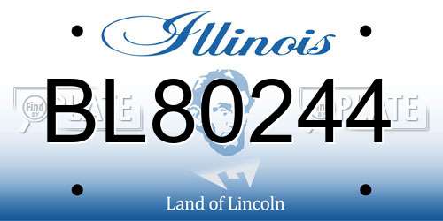 BL80244 Illinois License Plate