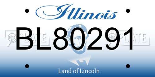 BL80291 Illinois License Plate