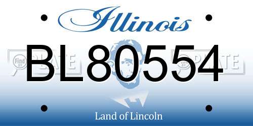 BL80554 Illinois License Plate