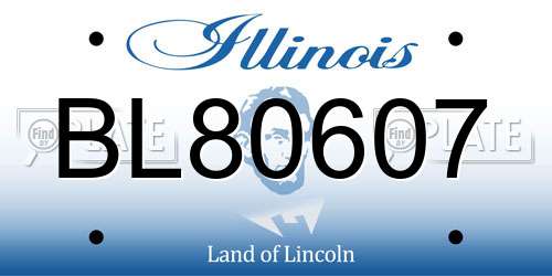 BL80607 Illinois License Plate
