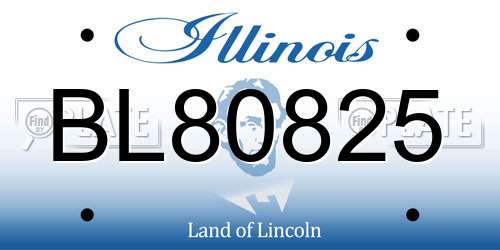 BL80825 Illinois License Plate