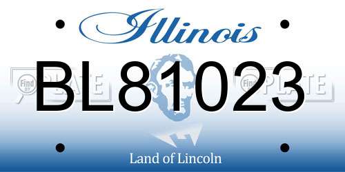 BL81023 Illinois License Plate