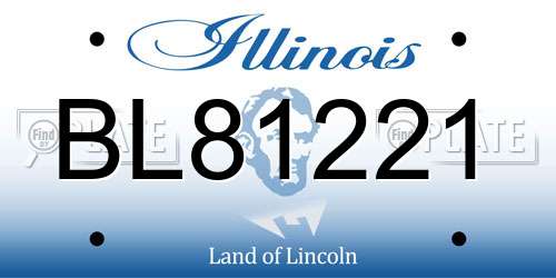 BL81221 Illinois License Plate