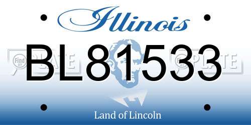 BL81533 Illinois License Plate