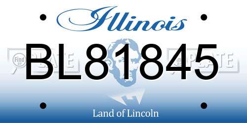 BL81845 Illinois License Plate