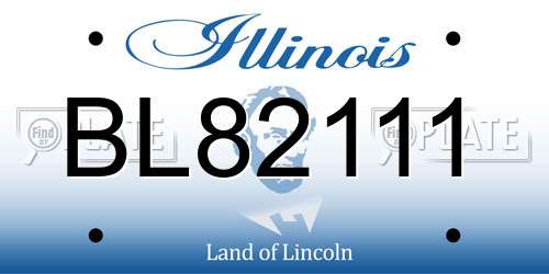 BL82111 Illinois License Plate