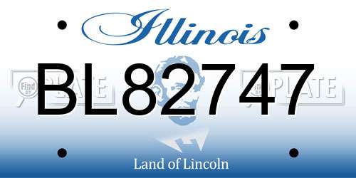 BL82747 Illinois License Plate