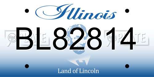 BL82814 Illinois License Plate