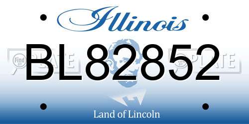 BL82852 Illinois License Plate