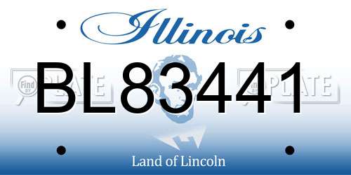BL83441 Illinois License Plate