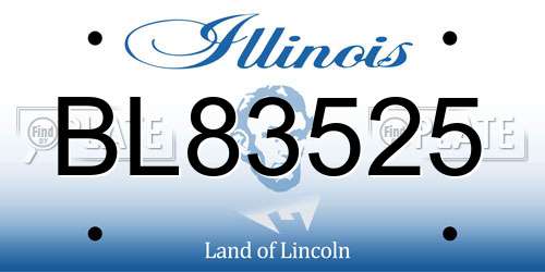BL83525 Illinois License Plate