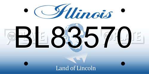 BL83570 Illinois License Plate