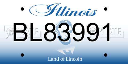 BL83991 Illinois License Plate