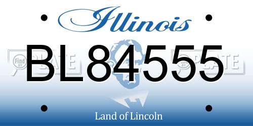 BL84555 Illinois License Plate