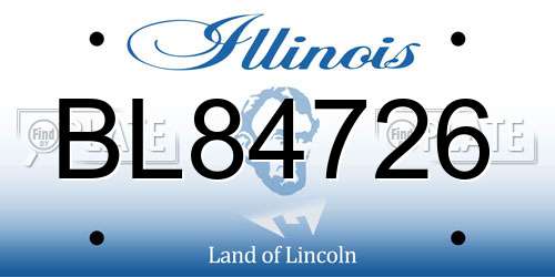 BL84726 Illinois License Plate