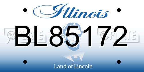 BL85172 Illinois License Plate