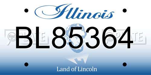 BL85364 Illinois License Plate