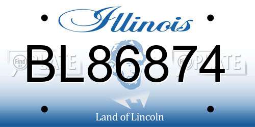 BL86874 Illinois License Plate