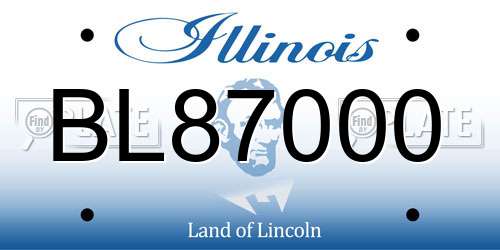 BL87000 Illinois License Plate