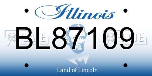 BL87109 Illinois License Plate