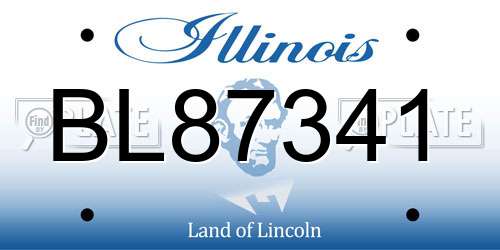 BL87341 Illinois License Plate