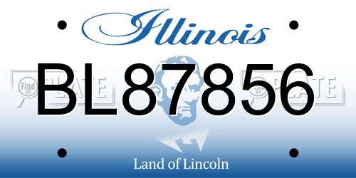 BL87856 Illinois License Plate