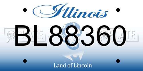 BL88360 Illinois License Plate