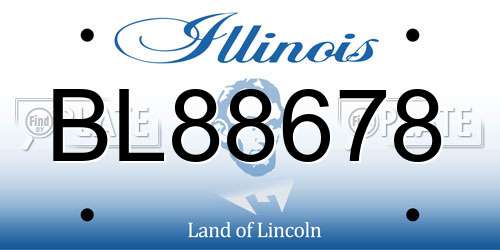 BL88678 Illinois License Plate