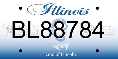 BL88784 Illinois License Plate