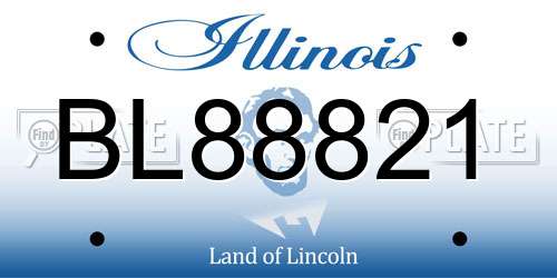 BL88821 Illinois License Plate