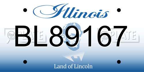 BL89167 Illinois License Plate