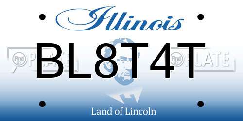 BL8T4T Illinois License Plate