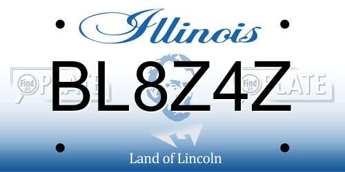 BL8Z4Z Illinois License Plate