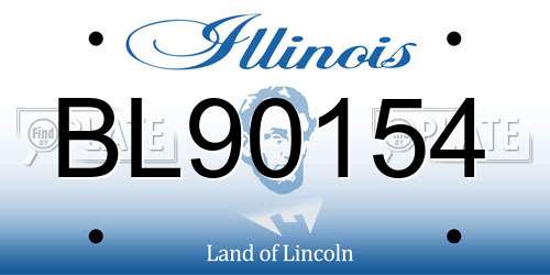 BL90154 Illinois License Plate