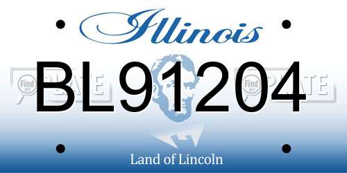 BL91204 Illinois License Plate