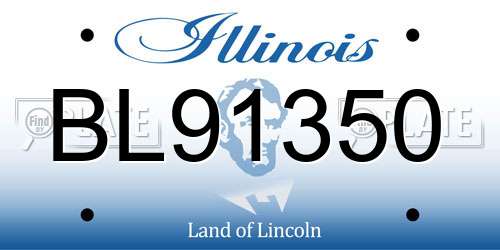 BL91350 Illinois License Plate