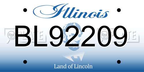 BL92209 Illinois License Plate