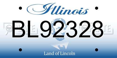 BL92328 Illinois License Plate